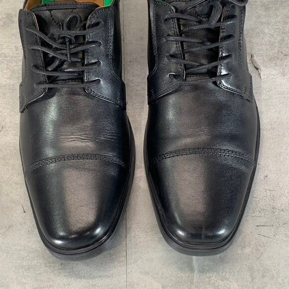 CLARKS Collection Men\'s Black Leather Clarkslite Cap Comfort Lace-Up Oxford SZ10 main image 7